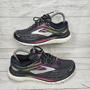 Brooks Womens Glycerin 15 1202471B088 Black Silver Pink Running Shoes Size 8 B